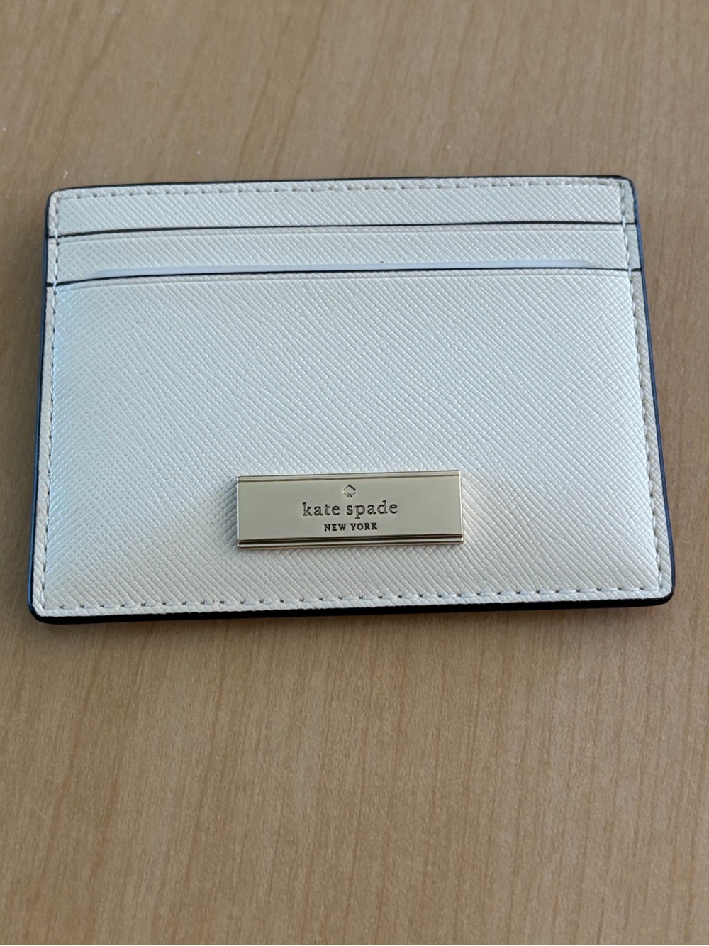 KATE SPADE cream meringue Kenzie small slim Card Case NEW NWT limited edition